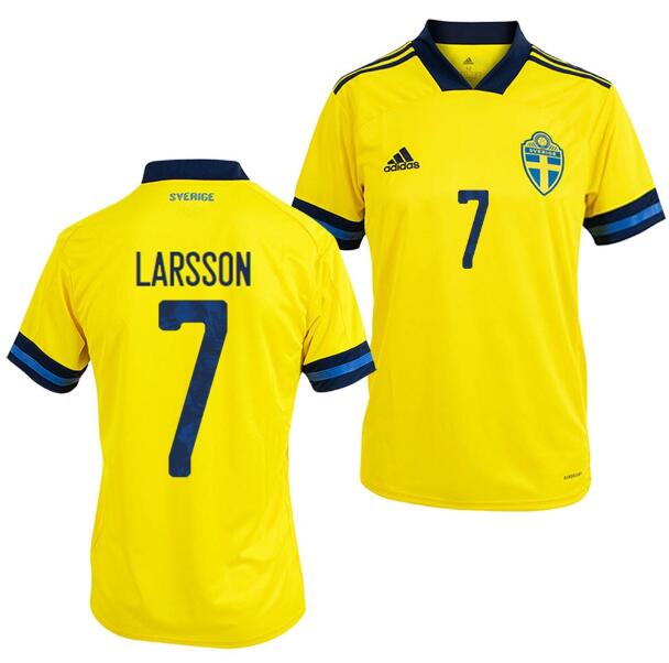 2020 EURO Sweden Home Kit Soccer Jersey Sebastian Larsson #7